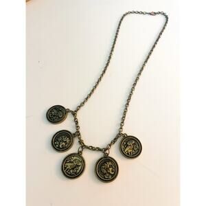 3/$20 Brass Greek Owl Coin Charm Necklace